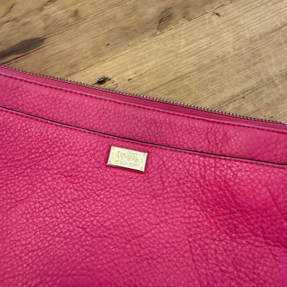 Coach Fuchsia Leather Wristlet